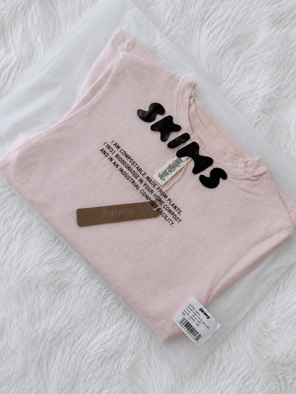SKIMS Cotton Jersey Long Sleeve Tee – Barely Pink 💕 NWT - Picture 8 of 8